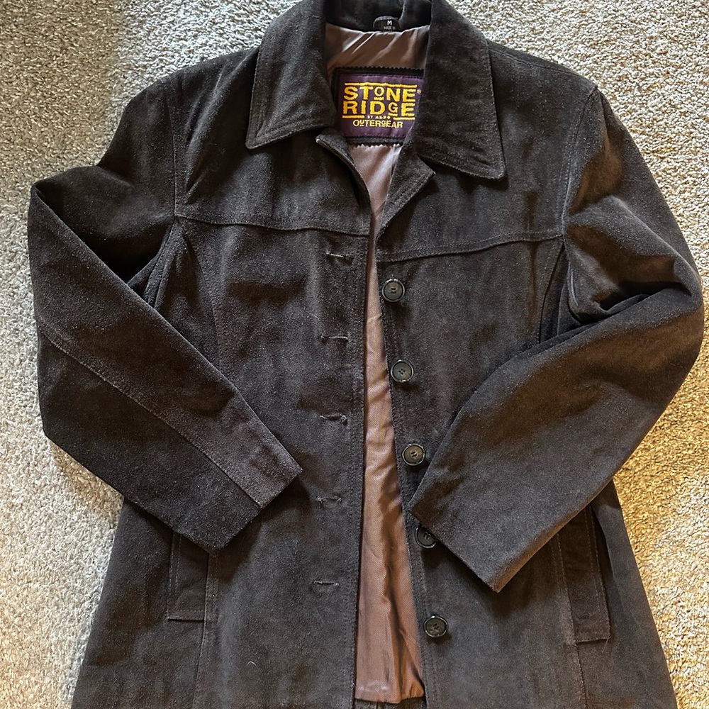 [SOLD] Vintage leather suede espresso brown jacket